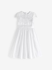 White Lace Bodice Flower Girl Bow Dress (3-16yrs) - Image 5 of 6