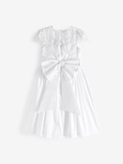 White Lace Bodice Flower Girl Bow Dress (3-16yrs) - Image 6 of 6