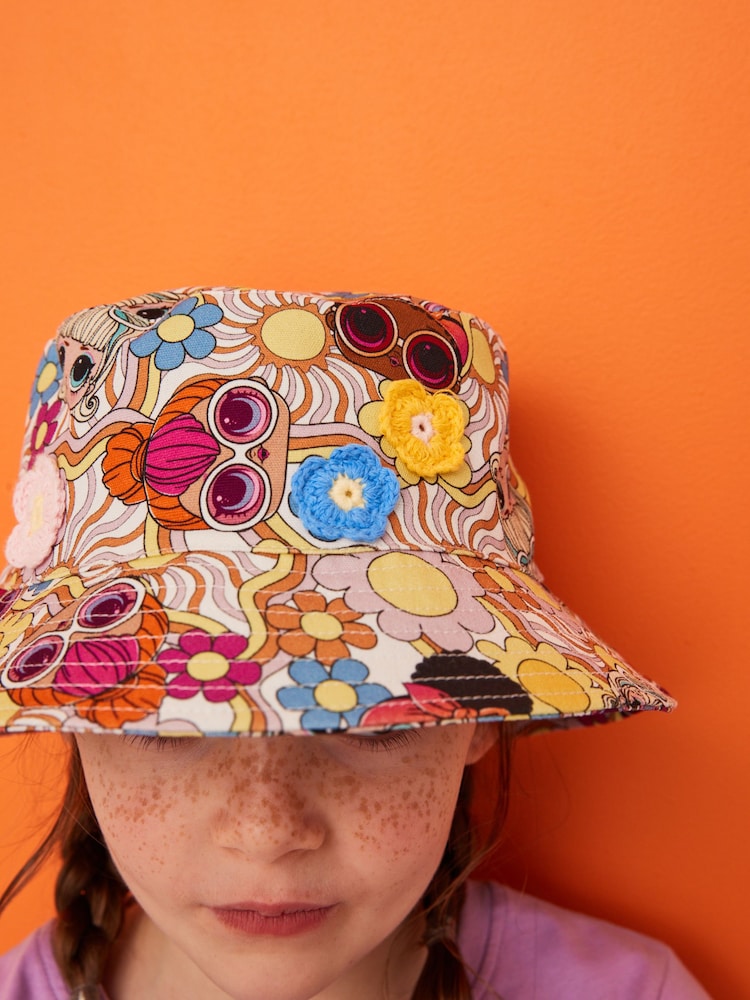 Ecru White LOL Printed Bucket Hat (3-13yrs) - Image 1 of 5