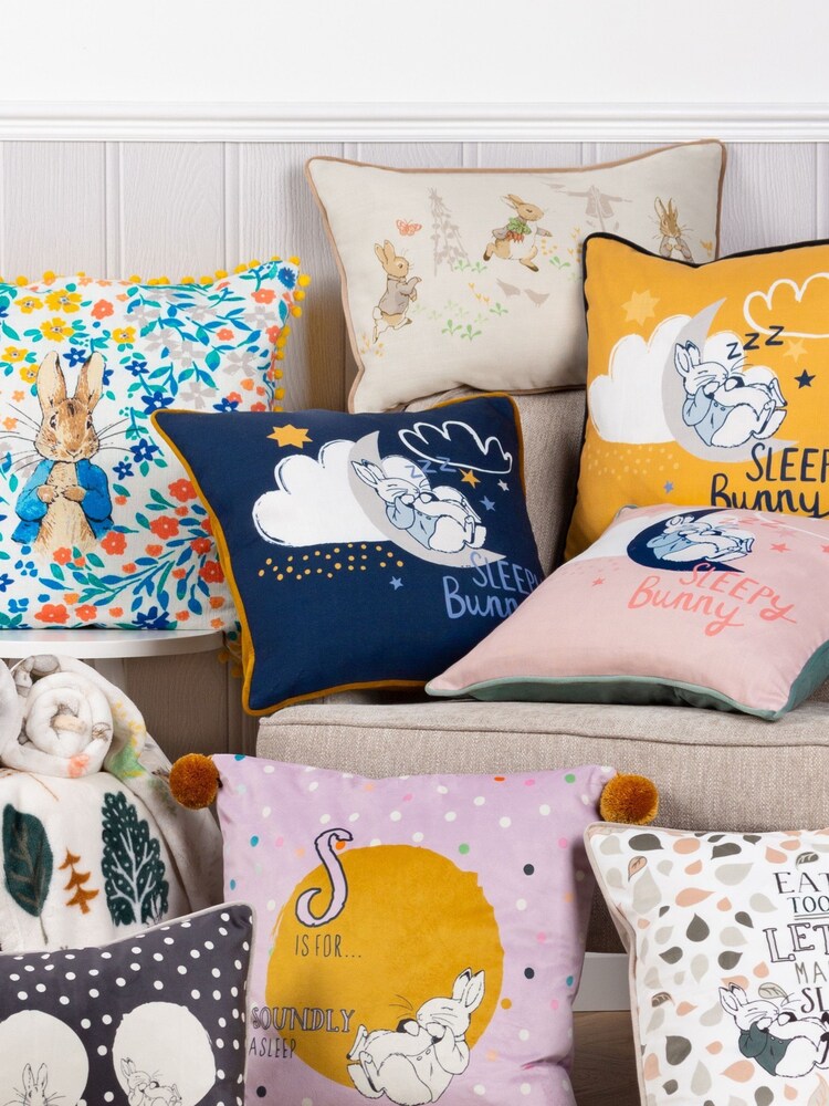 Peter Rabbit™ Yellow Sleepy Head Timeless Cushion - Image 2 of 4