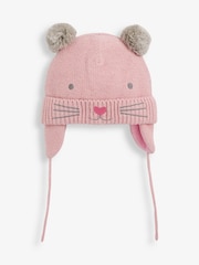 JoJo Maman Bébé Pink Girls' Cat Hat - Image 1 of 4
