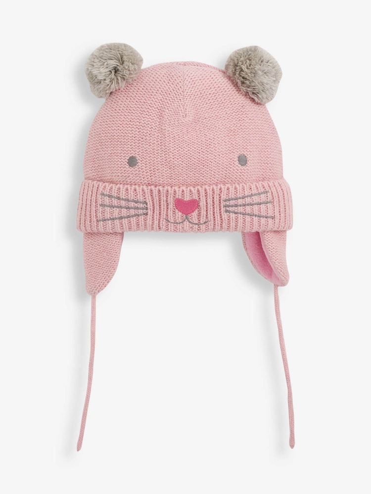 JoJo Maman Bébé Pink Girls' Cat Hat - Image 1 of 4