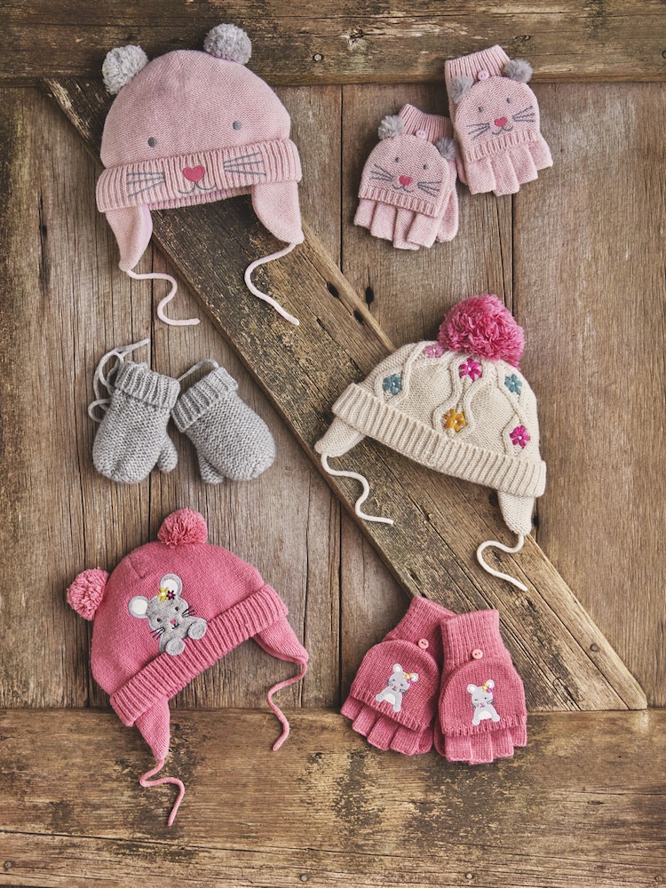 JoJo Maman Bébé Pink Girls' Cat Hat - Image 4 of 4