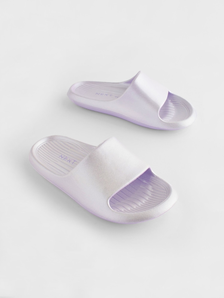 Lilac Purple Metallic Lightweight Sliders - Image 1 of 5