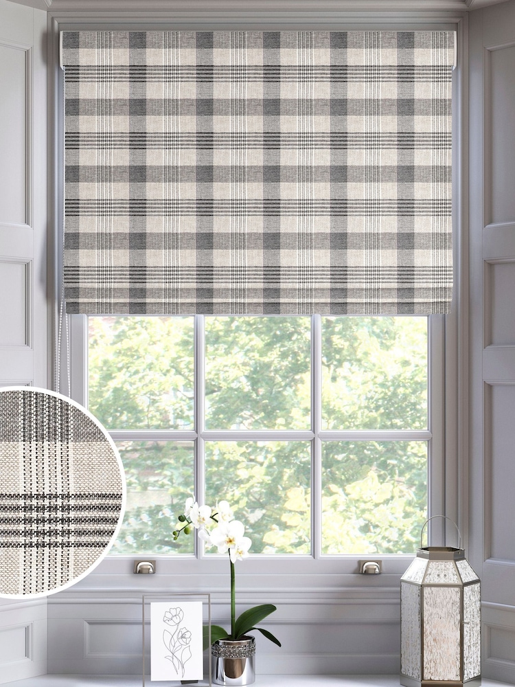 Black Cleveland Check Made To Measure Roman Blinds - Image 1 of 6