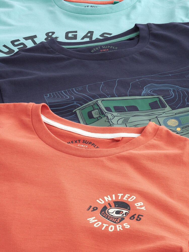 Motorbike Mix Print T-Shirts 3 Pack - Image 6 of 11