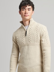Superdry Ecru Jacob Henley Jumper - Image 2 of 5