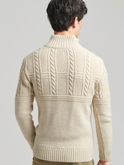 Superdry Ecru Jacob Henley Jumper - Image 3 of 5