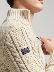 Superdry Ecru Jacob Henley Jumper - Image 4 of 5