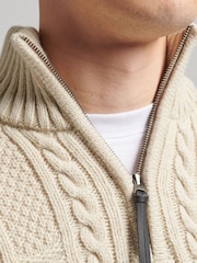 Superdry Ecru Jacob Henley Jumper - Image 5 of 5