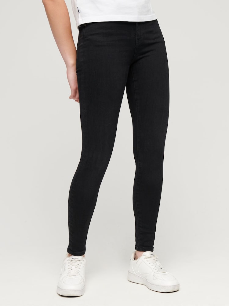 Superdry Black Vintage High Rise Skinny Denim Jeans - Image 1 of 4