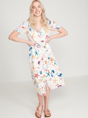 Khost Cream Clothing Seashell Print Midi Dress - Image 2 of 5