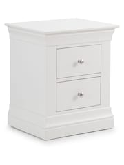 Julian Bowen White Clermont 2 Drawer Bedside Table - Image 2 of 4