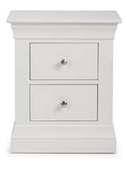 Julian Bowen White Clermont 2 Drawer Bedside Table - Image 3 of 4
