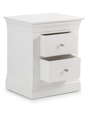 Julian Bowen White Clermont 2 Drawer Bedside Table - Image 4 of 4