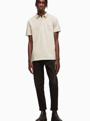 AllSaints Natural Brace Short Sleeve 100% Cotton Polo Shirt - Image 2 of 6