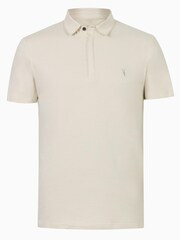 AllSaints Natural Brace Short Sleeve 100% Cotton Polo Shirt - Image 6 of 6