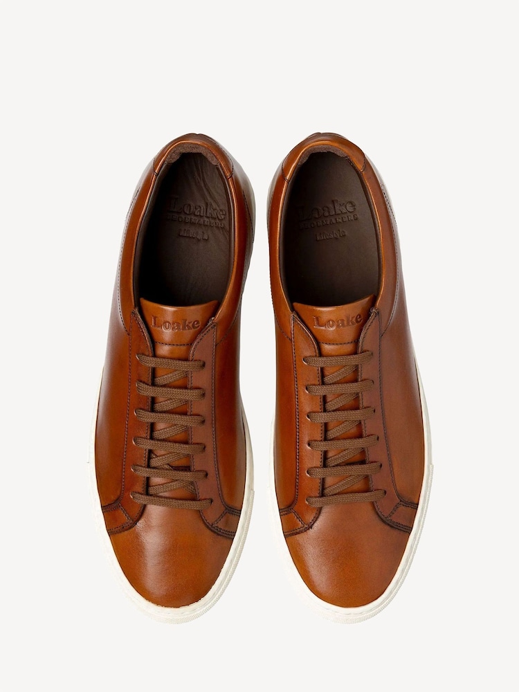 Brązowy - Loake Sprint Handpainted Cup Sole Sneakers - Image 3 of 5