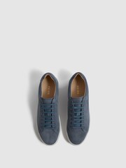Reiss Airforce Blue Finley Lace Up Leather Trainers - Image 4 of 6