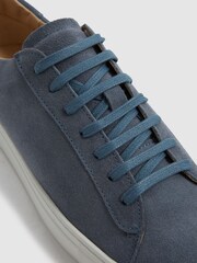 Reiss Airforce Blue Finley Lace Up Leather Trainers - Image 5 of 6