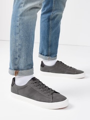 Grey Wide Fit Perforated Side Trainers - Image 1 of 6