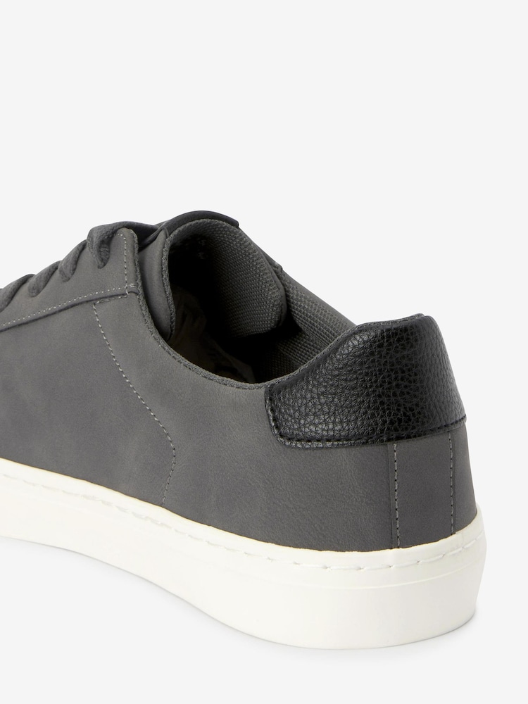 Grey Wide Fit Perforated Side Trainers - Image 6 of 6