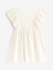White Broderie Soft Slub Jersey Dress (3-16yrs) - Image 5 of 6