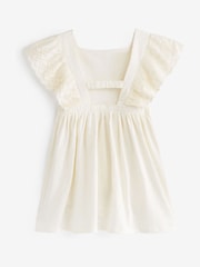 White Broderie Soft Slub Jersey Dress (3-16yrs) - Image 6 of 6