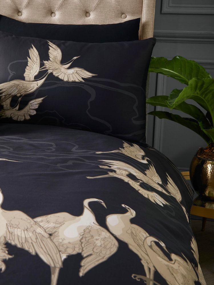 Laurence Llewelyn-Bowen Black Kireina 100% Cotton Duvet Cover and Pillowcase Set - Image 2 of 4 Laurence Llewelyn-Bowen Black Kireina 100% Cotton Duvet Cover and Pillowcase Set - Image 2 of 4