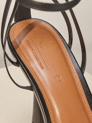 Black Premium Leather Cage Heeled Sandals - Image 6 of 9