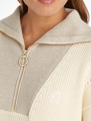 Tommy Hilfiger Grey Colourblock Half Zip Jumper - Image 3 of 4
