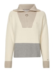 Tommy Hilfiger Grey Colourblock Half Zip Jumper - Image 4 of 4