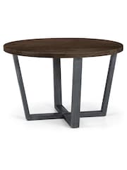 Julian Bowen Dark Oak Brooklyn Round Dining Table - Image 2 of 4