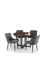 Julian Bowen Dark Oak Brooklyn Round Dining Table - Image 3 of 4