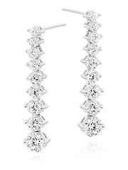 Beaverbrooks Sterling Silver Cubic Zirconia Drop Earrings - Image 1 of 3