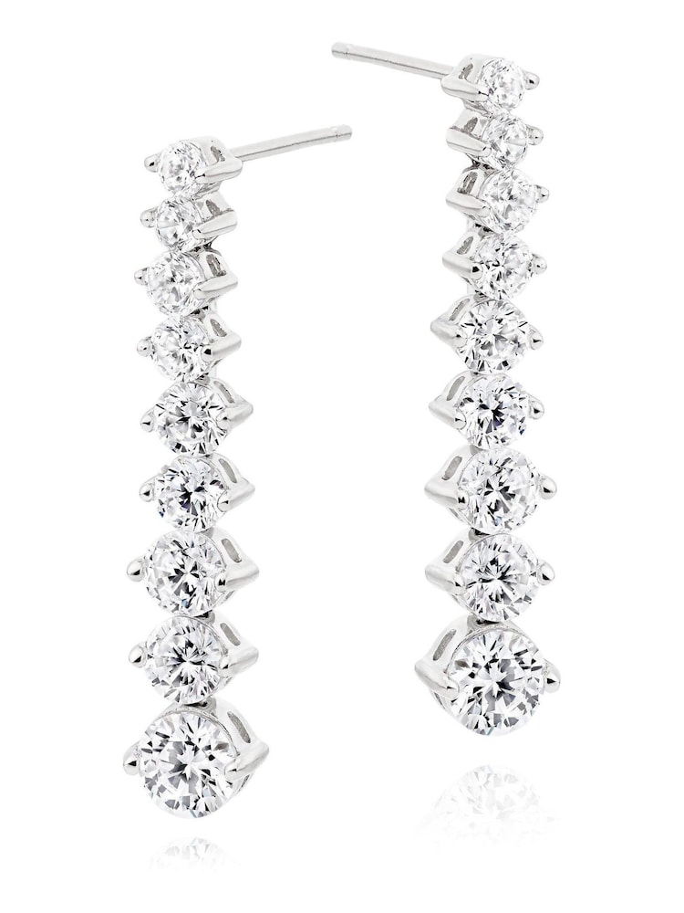 Beaverbrooks Sterling Silver Cubic Zirconia Drop Earrings - Image 1 of 3