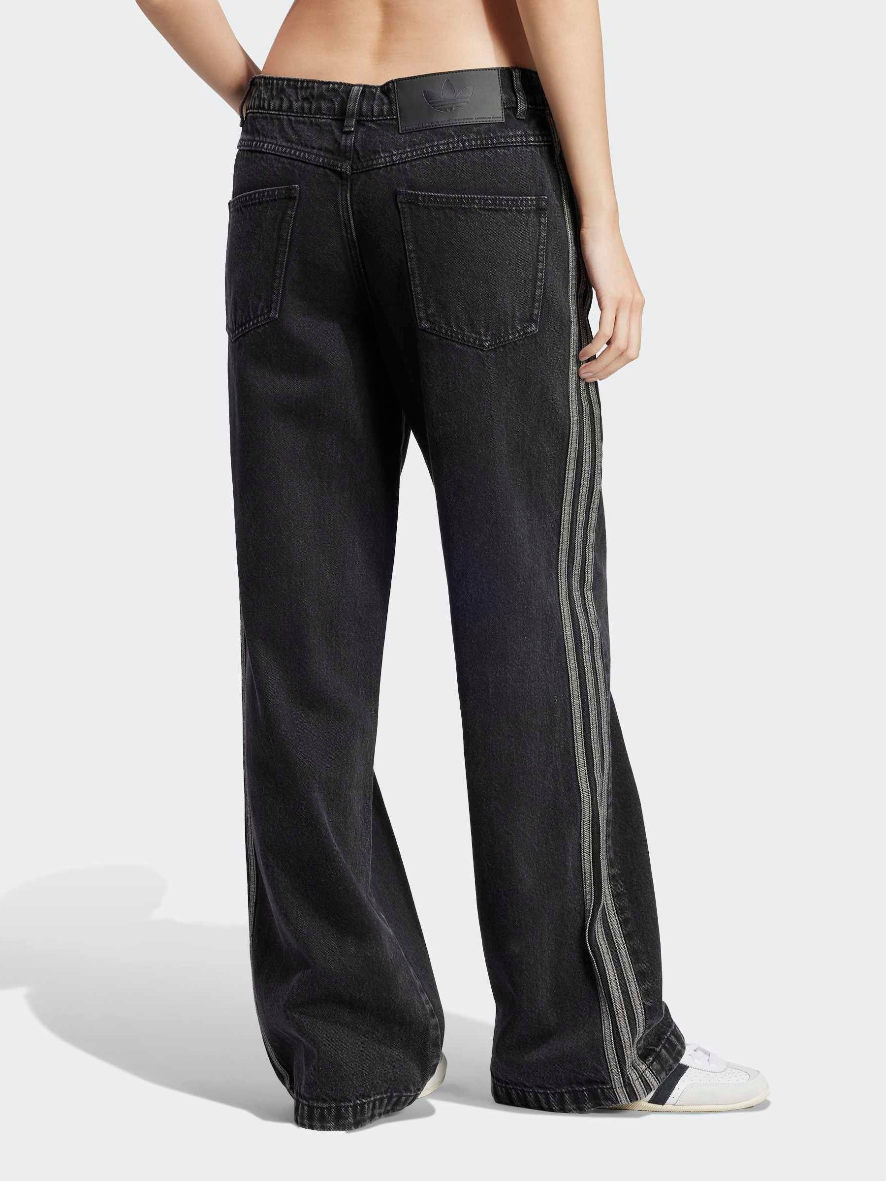 Buy adidas Originals Black Adicolor Denim 3-Stripes Track Pants