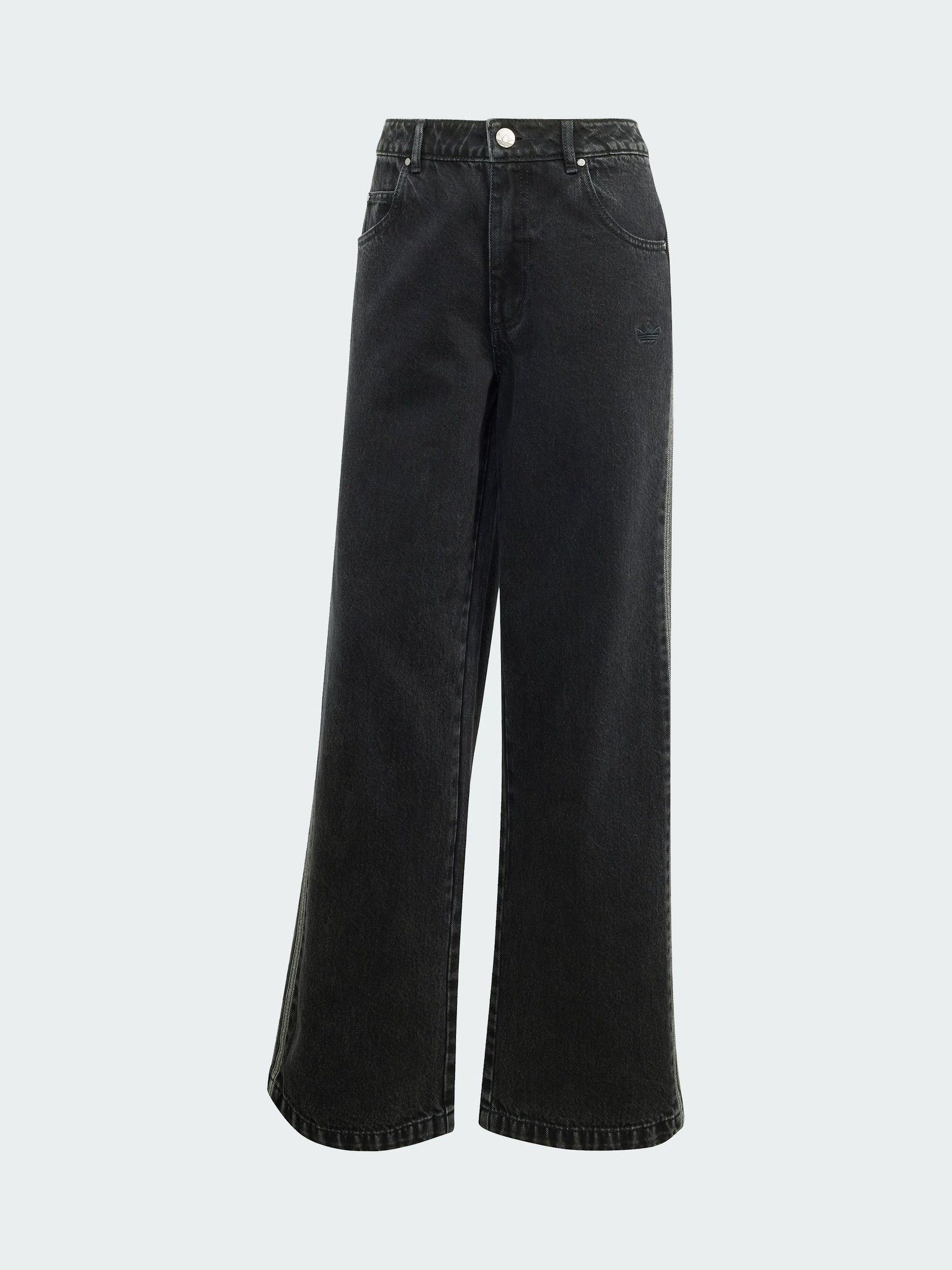 Buy adidas Originals Black Adicolor Denim 3-Stripes Track Pants