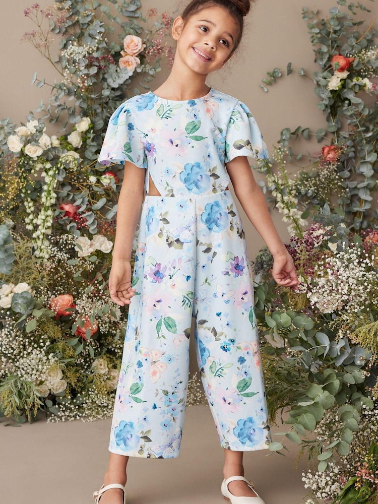 Soft Blue Occassion Jumpsuit (3-16yrs) - Image 1 of 6 Soft Blue Occassion Jumpsuit (3-16yrs) - Image 1 of 6