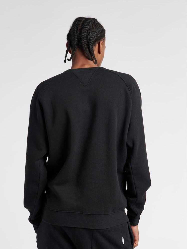 Franklin & Marshall Black Mens 100% Cotton BB Crew Top - Image 2 of 4