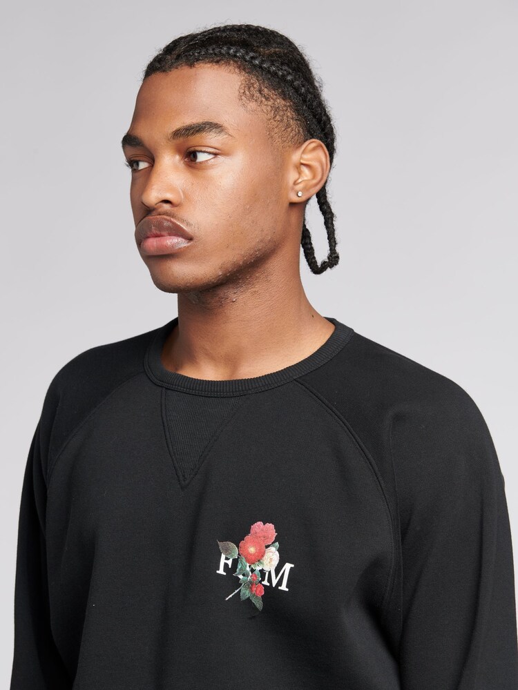 Franklin & Marshall Black Mens 100% Cotton BB Crew Top - Image 4 of 4