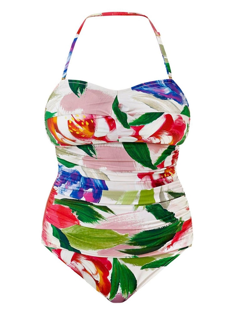 Seaspray Pink Peony Sweetheart Bandeau Tummy Control Swimsuit - Image 5 of 5