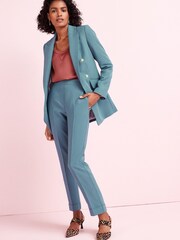 Blue Tailored Turn-Up Taper Trousers - Image 1 of 5