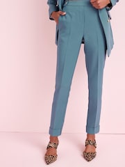 Blue Tailored Turn-Up Taper Trousers - Image 3 of 5
