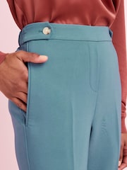 Blue Tailored Turn-Up Taper Trousers - Image 4 of 5