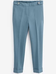 Blue Tailored Turn-Up Taper Trousers - Image 5 of 5