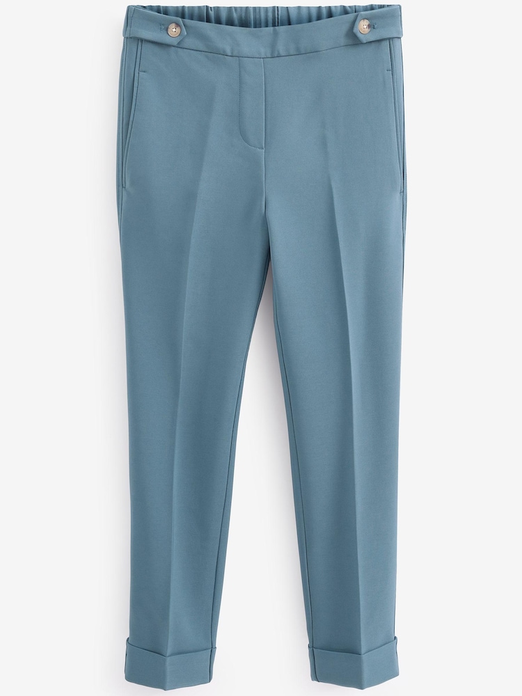 Blue Tailored Turn-Up Taper Trousers - Image 5 of 5