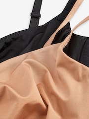 Black/Caramel Nude Non Pad Balcony Smoothing T-Shirt Bras 2 Pack B-E - Image 8 of 9