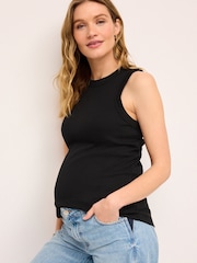 Black Maternity Rib Racer Vest - Image 1 of 8