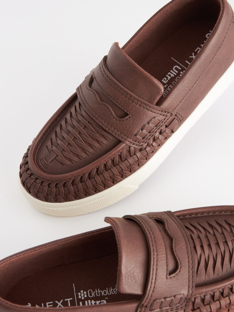 Chocolate Brown Woven Slip On Shoes - Image 5 of 5 Chocolate Brown Woven Slip On Shoes - Image 5 of 5